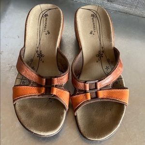 Merrell brown wedge sandals Vibram soles